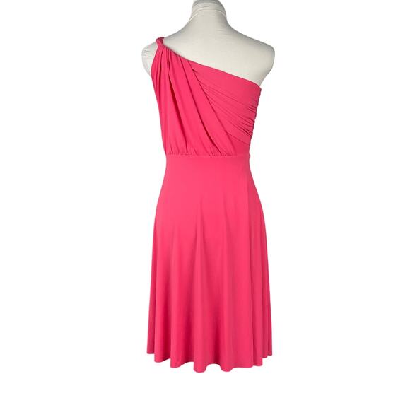 ANN TAYLOR Dress One Shoulder Cocktail Event HOCO sz 4 NWT NEW Pink Elegant - Picture 5 of 12